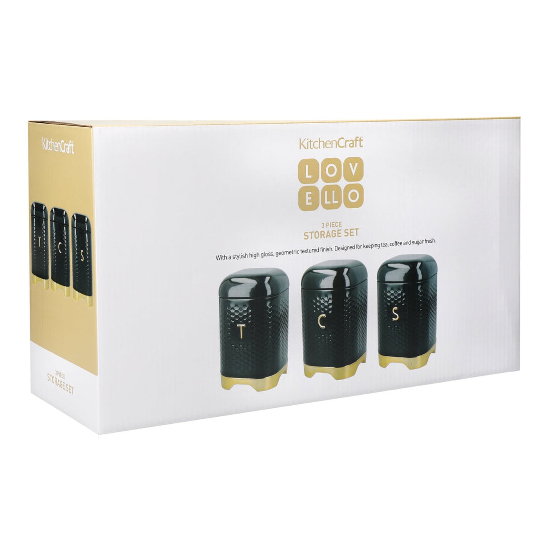 Lovello Green Tea, Coffee & Sugar Canister Set