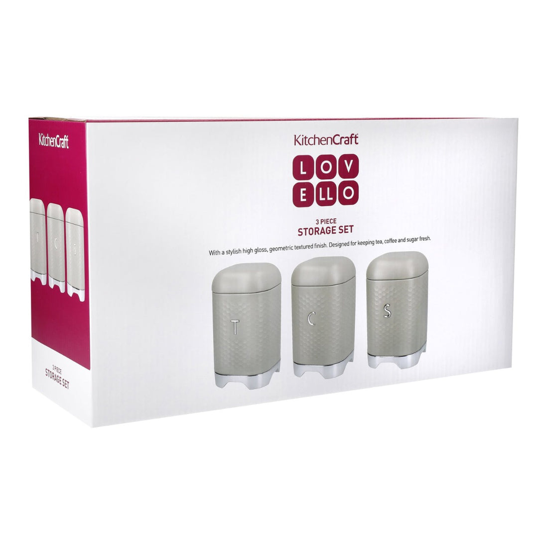 Lovello Latte Tea, Coffee & Sugar Canister Set