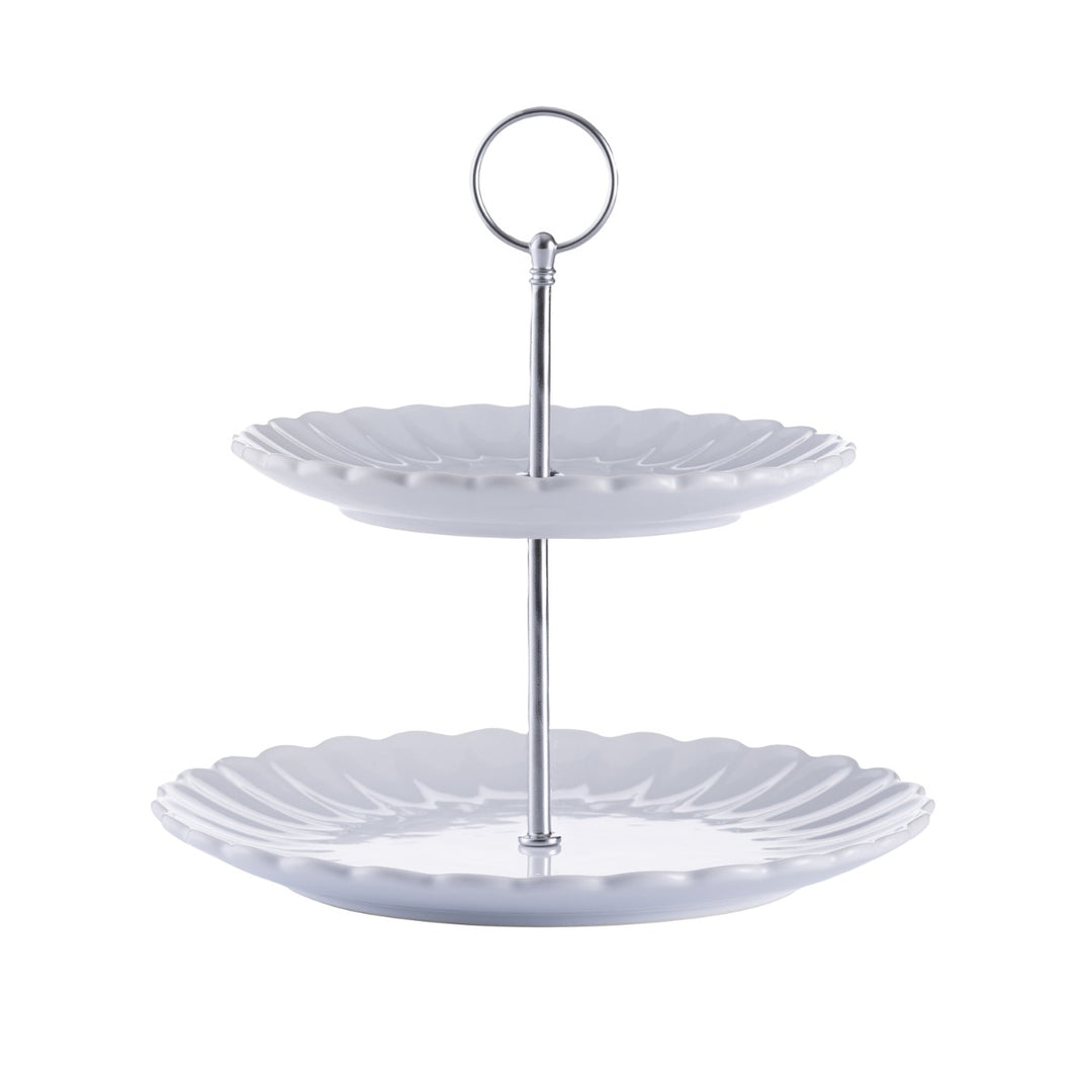 Price & Kensington Luxe White Two-Tier Cake Stand