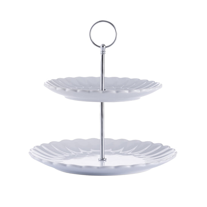 Price & Kensington Luxe White Two-Tier Cake Stand