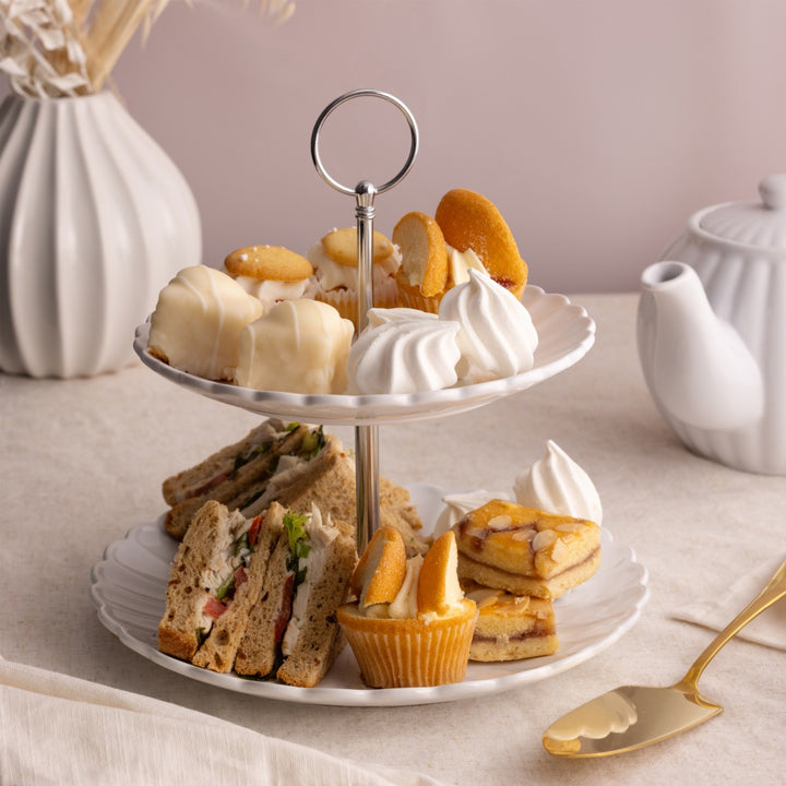 Price & Kensington Luxe White Two-Tier Cake Stand