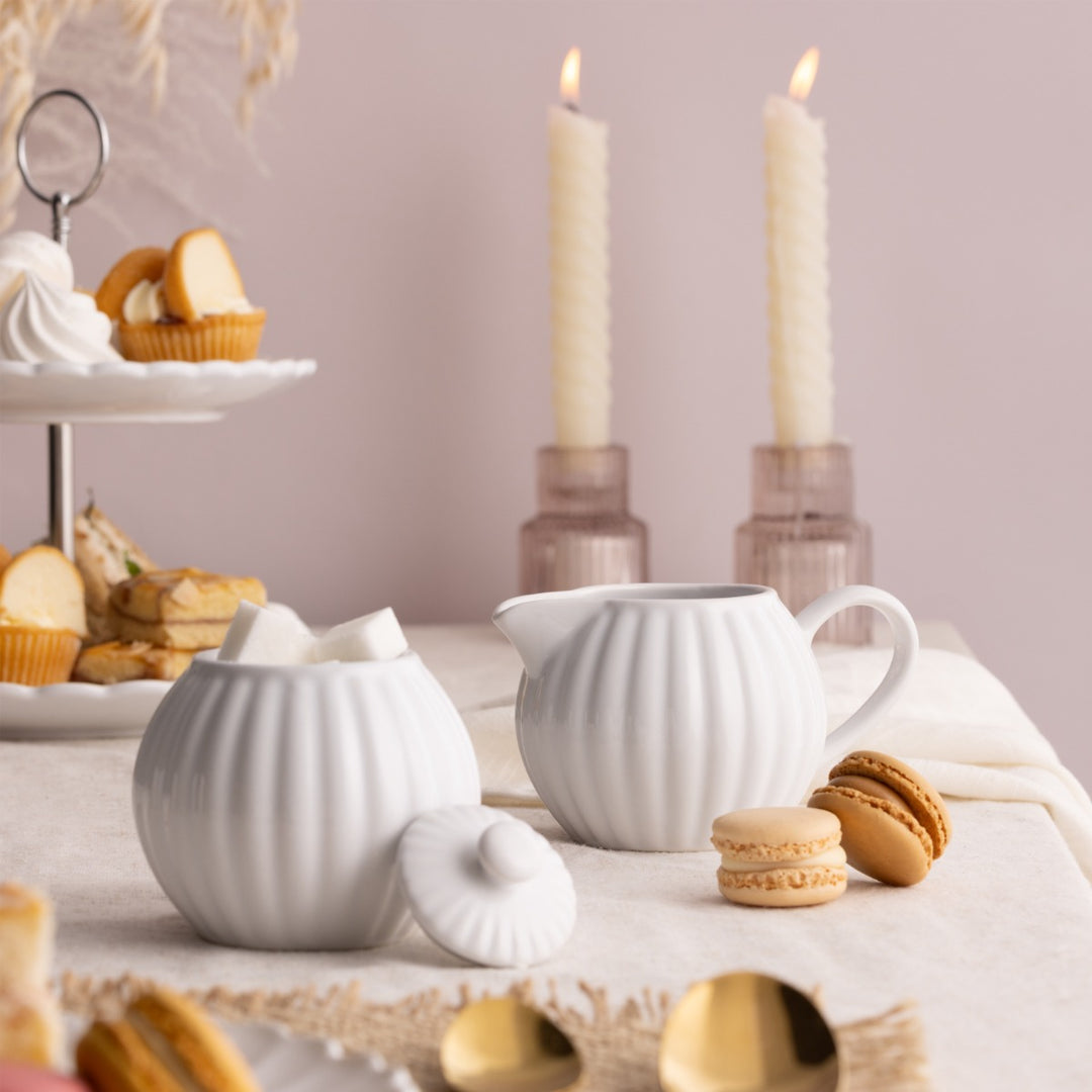 Price & Kensington Luxe White Milk Jug & Sugar Bowl Set