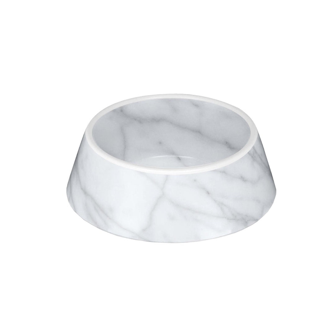 Carrara Marble Melamine Pet Bowl - Medium