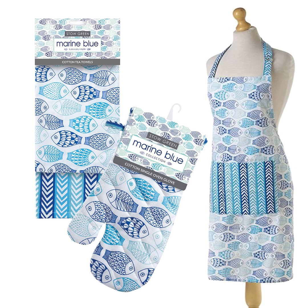 Stow Green Marine Blue Kitchen Linen Set
