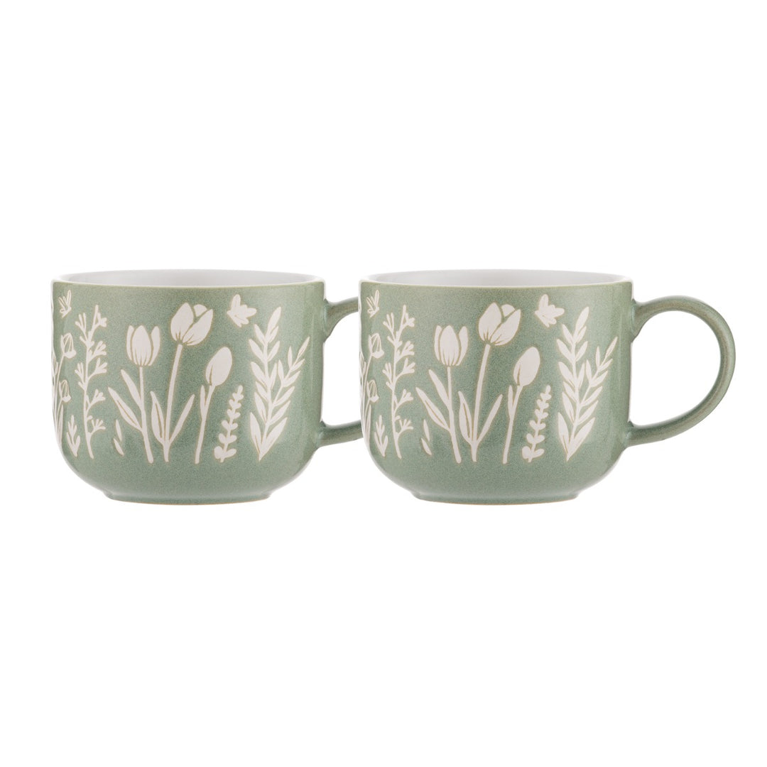 Mason Cash In the Meadow Green Tulips Mug