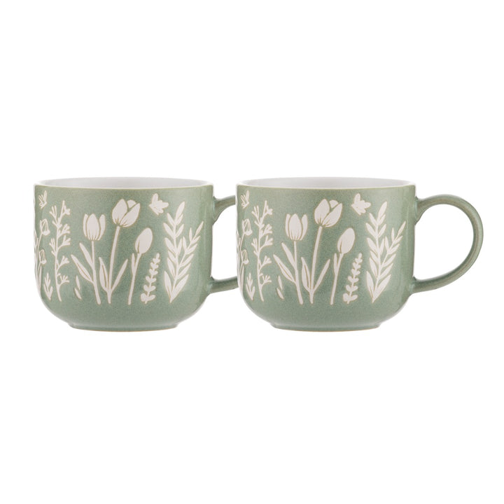 Mason Cash In the Meadow Green Tulips Mug