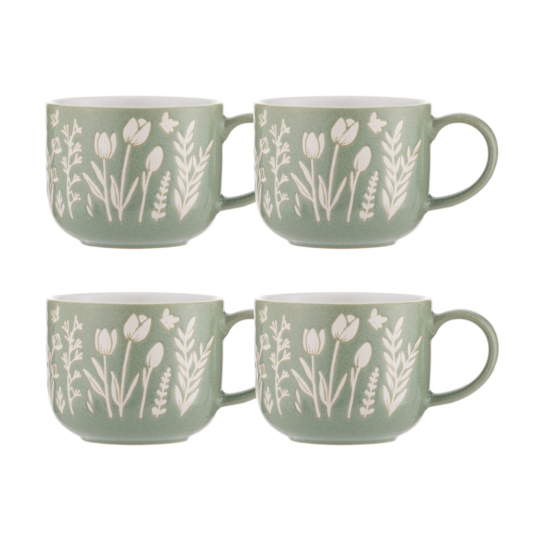 Mason Cash In the Meadow Green Tulips Mug