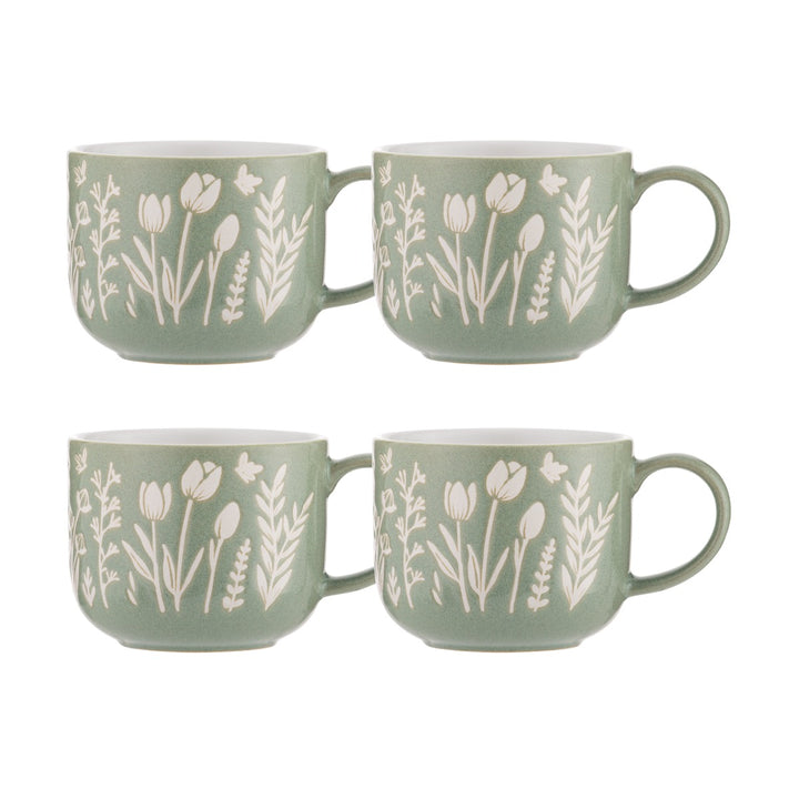 Mason Cash In the Meadow Green Tulips Mug