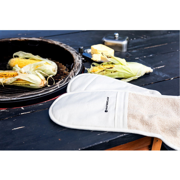 MasterClass Deluxe Professional Double Oven Glove - Cream