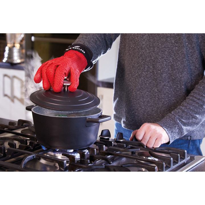 MasterClass Silicone Fleece Lined Oven Glove - Red