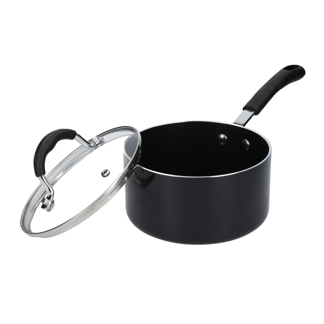 enamel coated non stick saucepan with lid