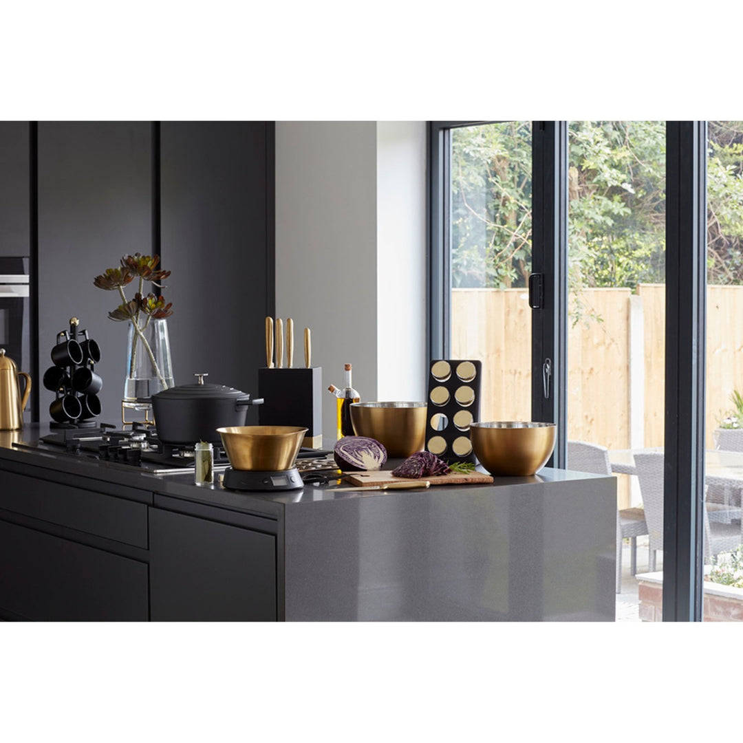 MasterClass Stainless Steel Brass Finish Bowl