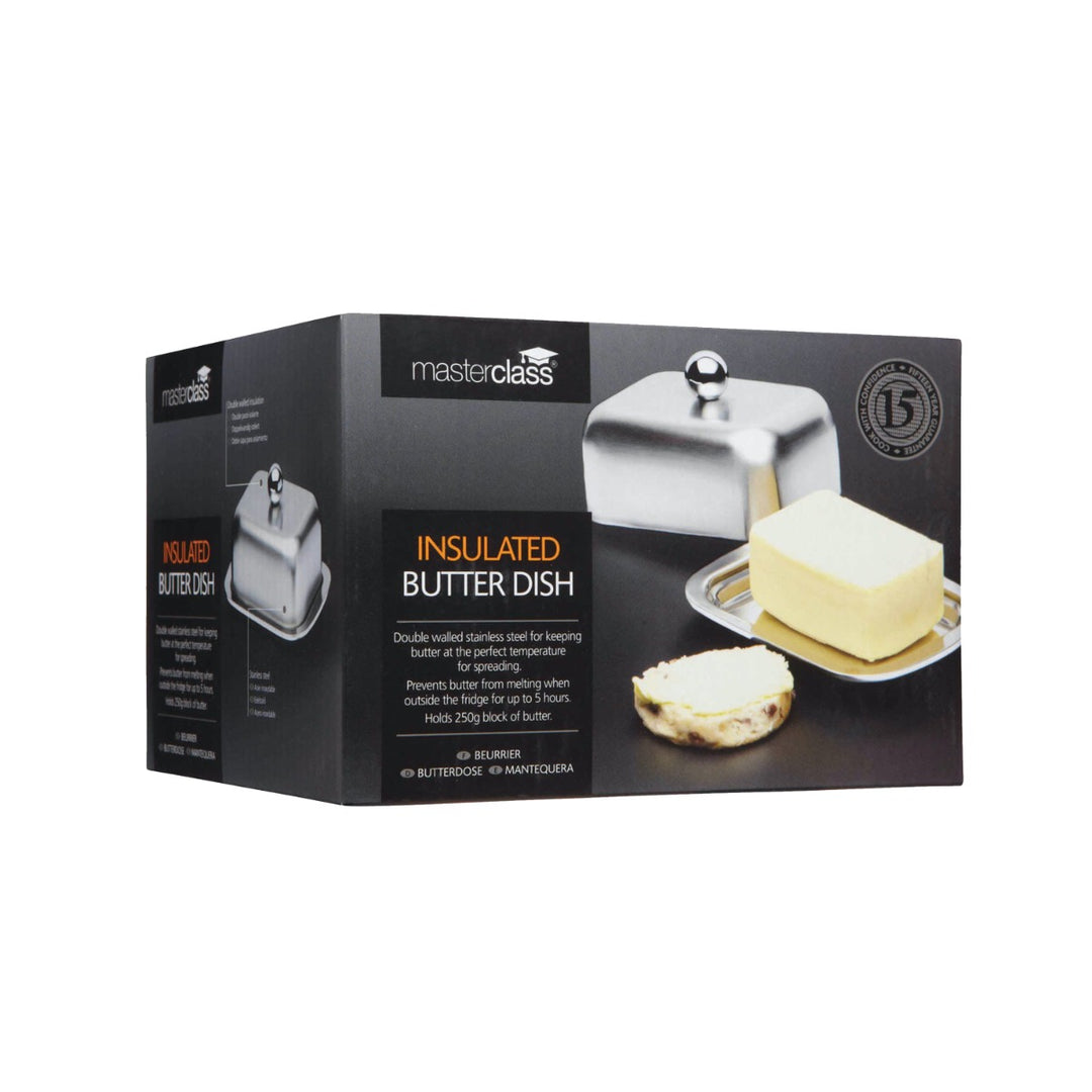 MasterClass Stainless Steel Covered Butter Dish