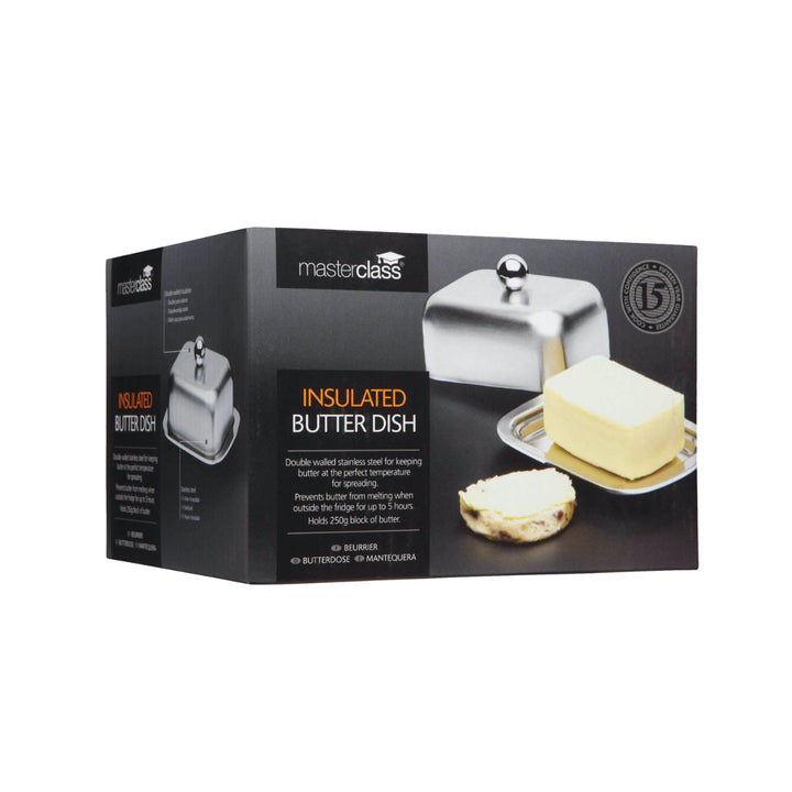 MasterClass Stainless Steel Covered Butter Dish