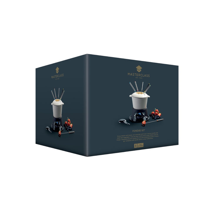 MasterClass Iron Enamelled Fondue Set - Cream