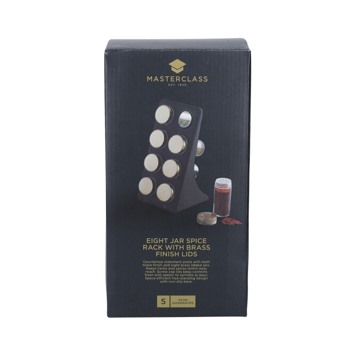 MasterClass Eight Jar Brass Finish Spice Rack