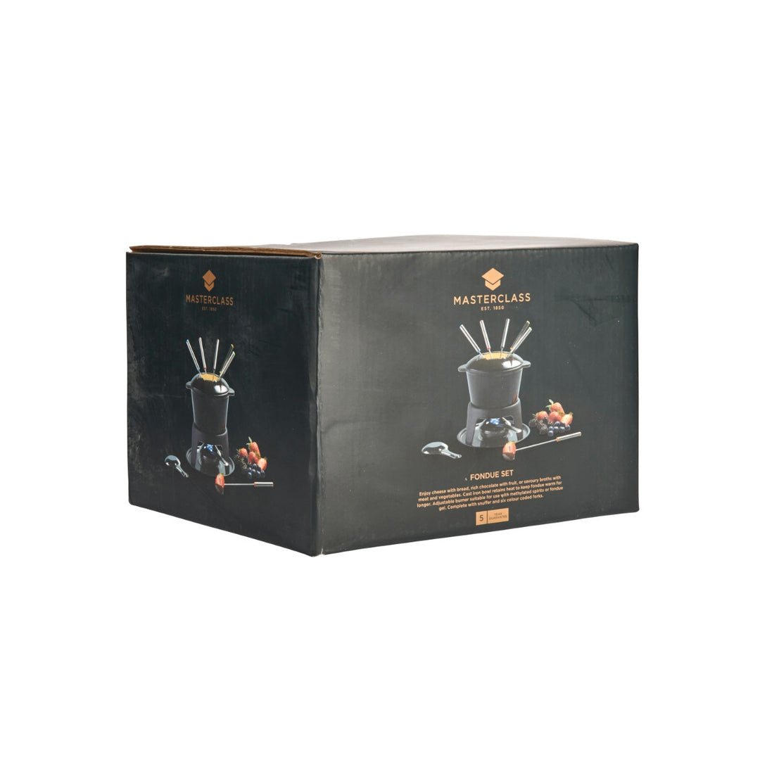 MasterClass Iron Enamelled Fondue Set - Black