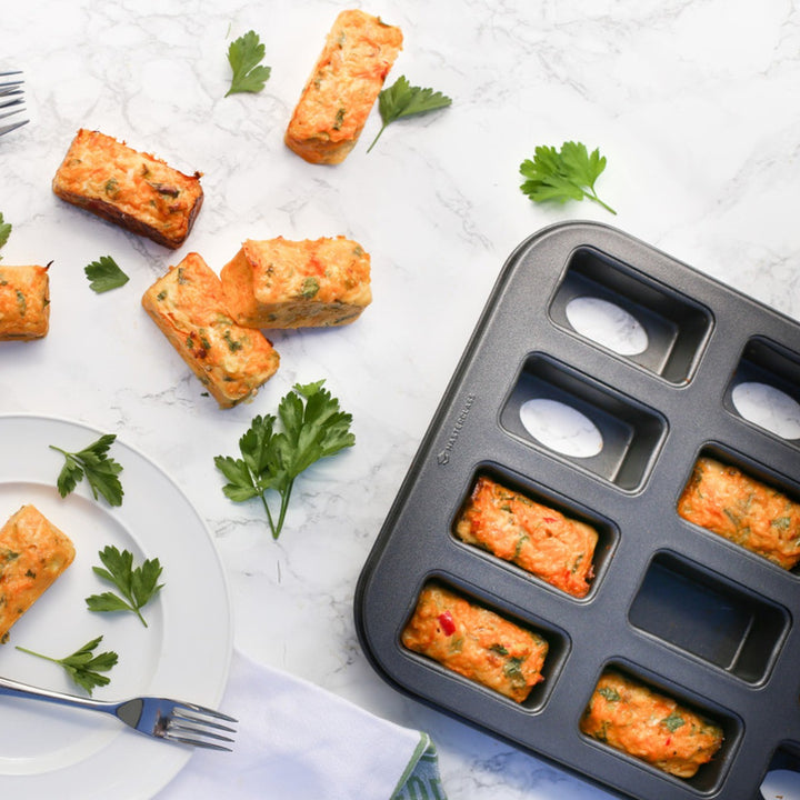 MasterClass Non-Stick Loose Base Mini Loaf Tin - 12 Hole