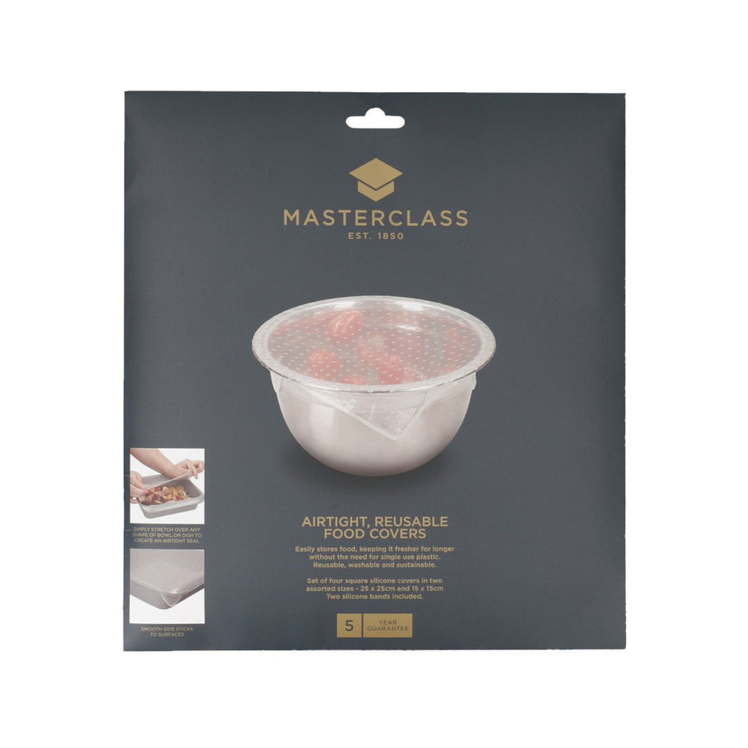 MasterClass Silicone Assorted Food Covers - Set of 4