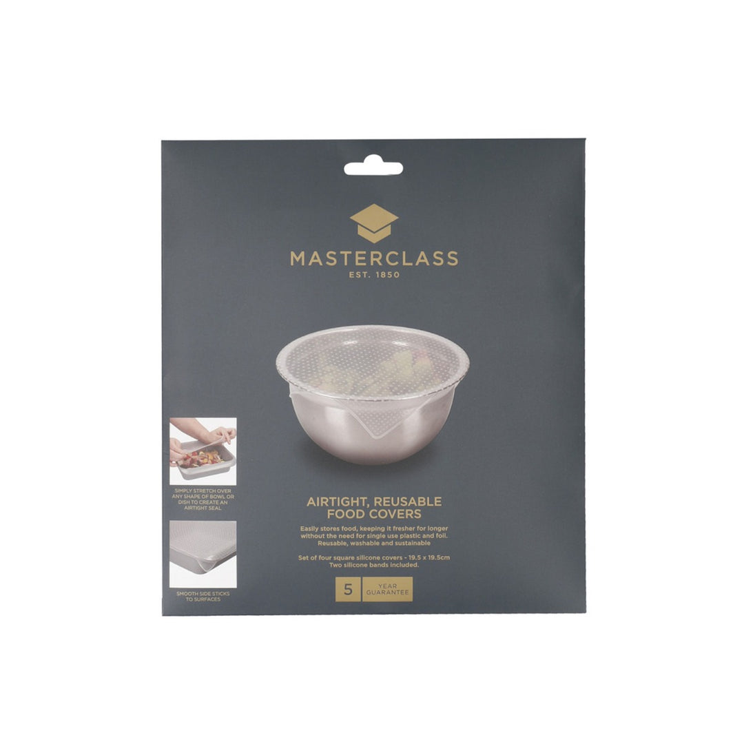 MasterClass Silicone 19.5cm Food Covers - Set of 4