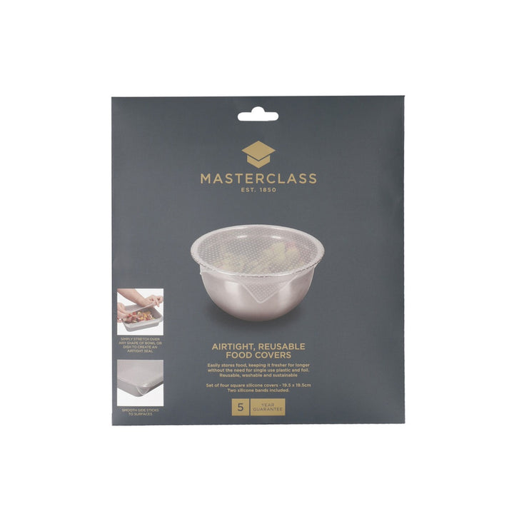 MasterClass Silicone 19.5cm Food Covers - Set of 4