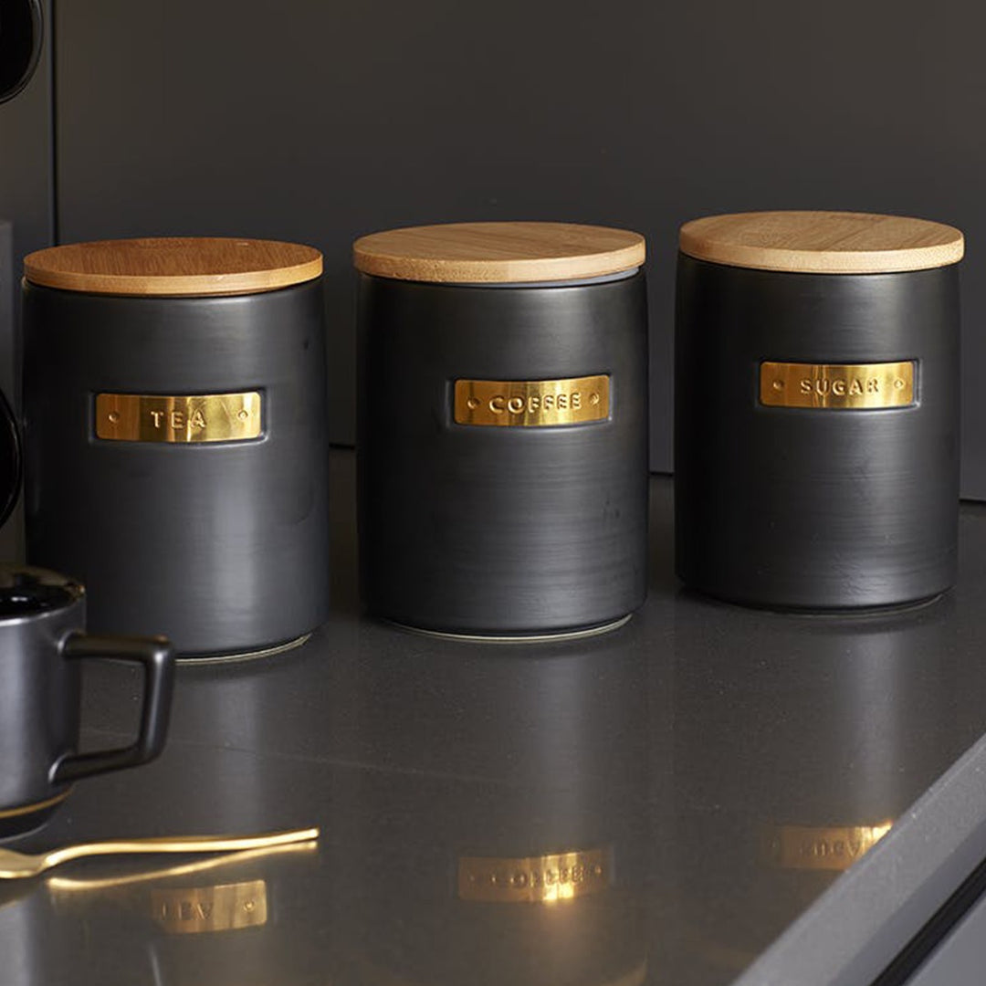 MasterClass Black & Brass Coffee Canister