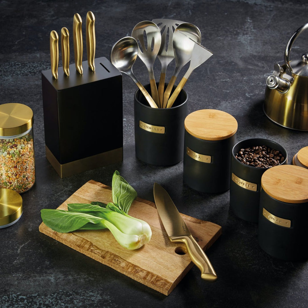 MasterClass Black & Brass Utensil Holder