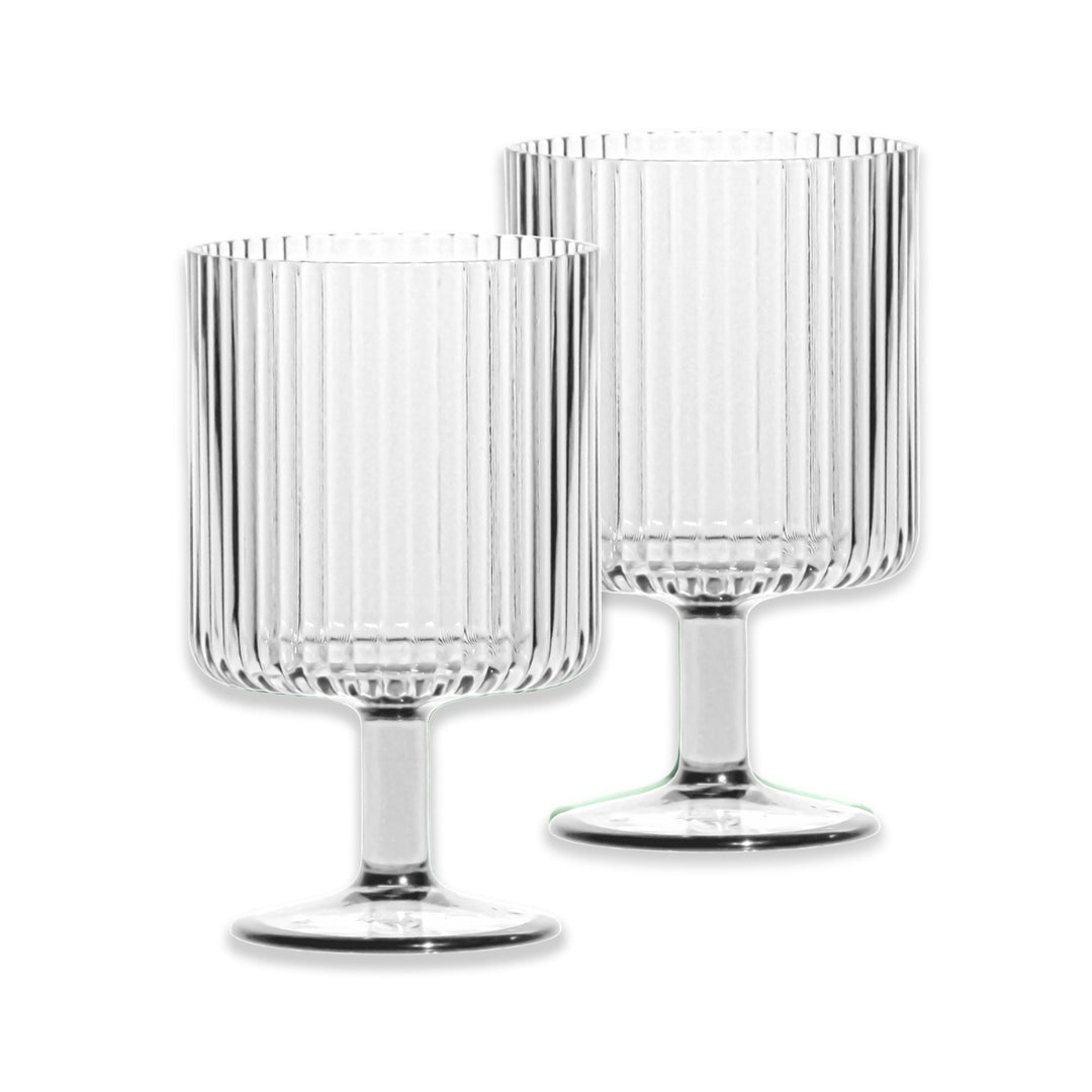 Mesa Acrylic Ribbed Drinking Goblet Drinking Cups - Clear