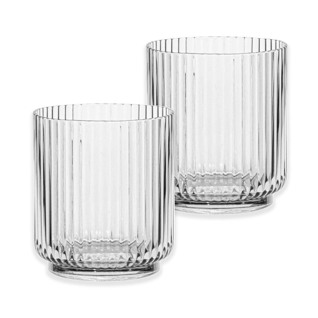 Mesa Acrylic Ribbed Tumbler Drinking Cups - Clear