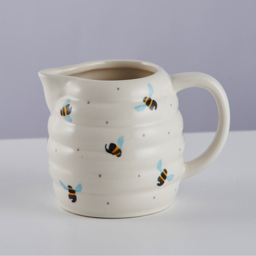 Milk jug with bee and spot print