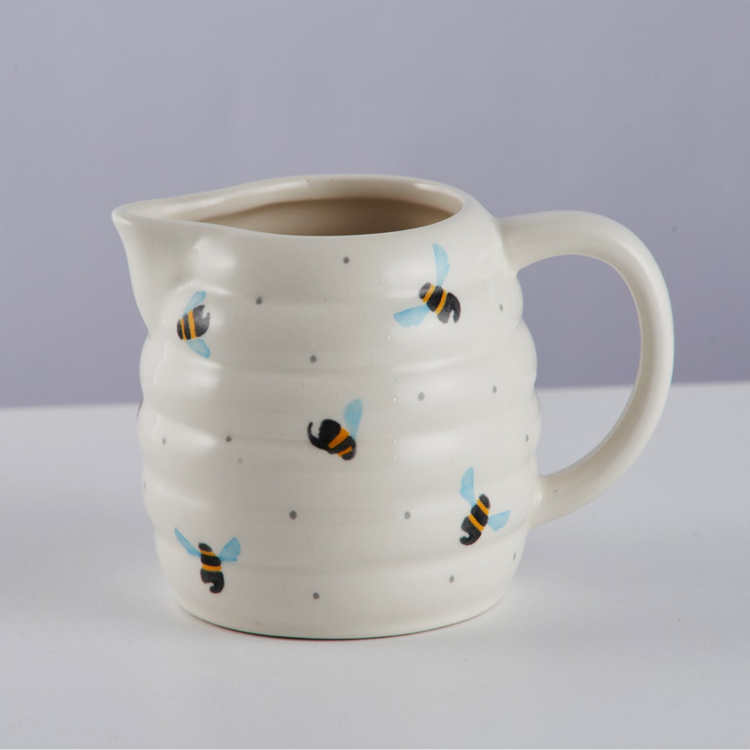 Milk jug with bee and spot print