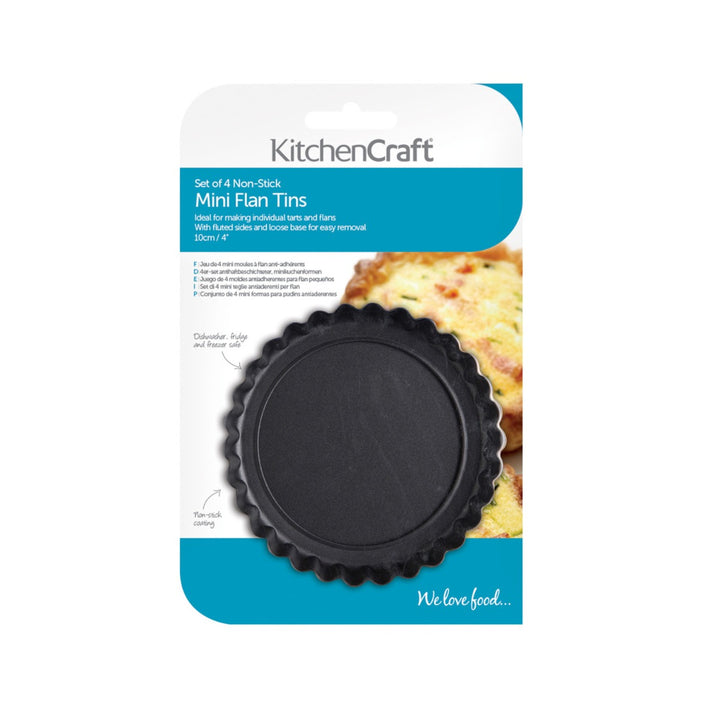 KitchenCraft Non-Stick Mini Fluted Flan Tins