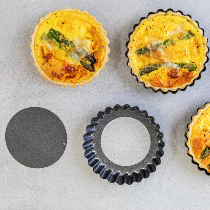 KitchenCraft Non-Stick Mini Fluted Flan Tins