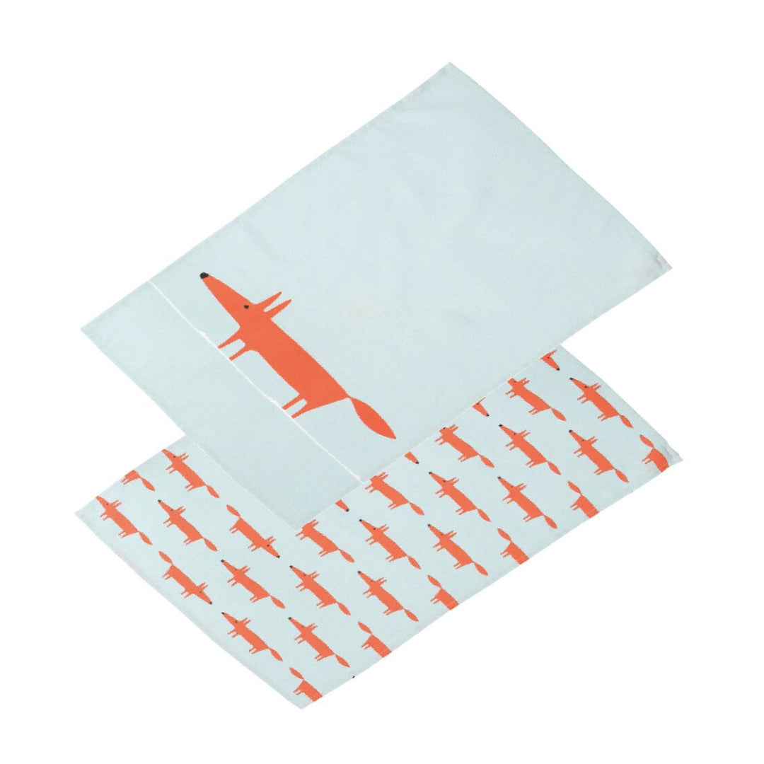 Scion Mr Fox Blue Tea Towels Set