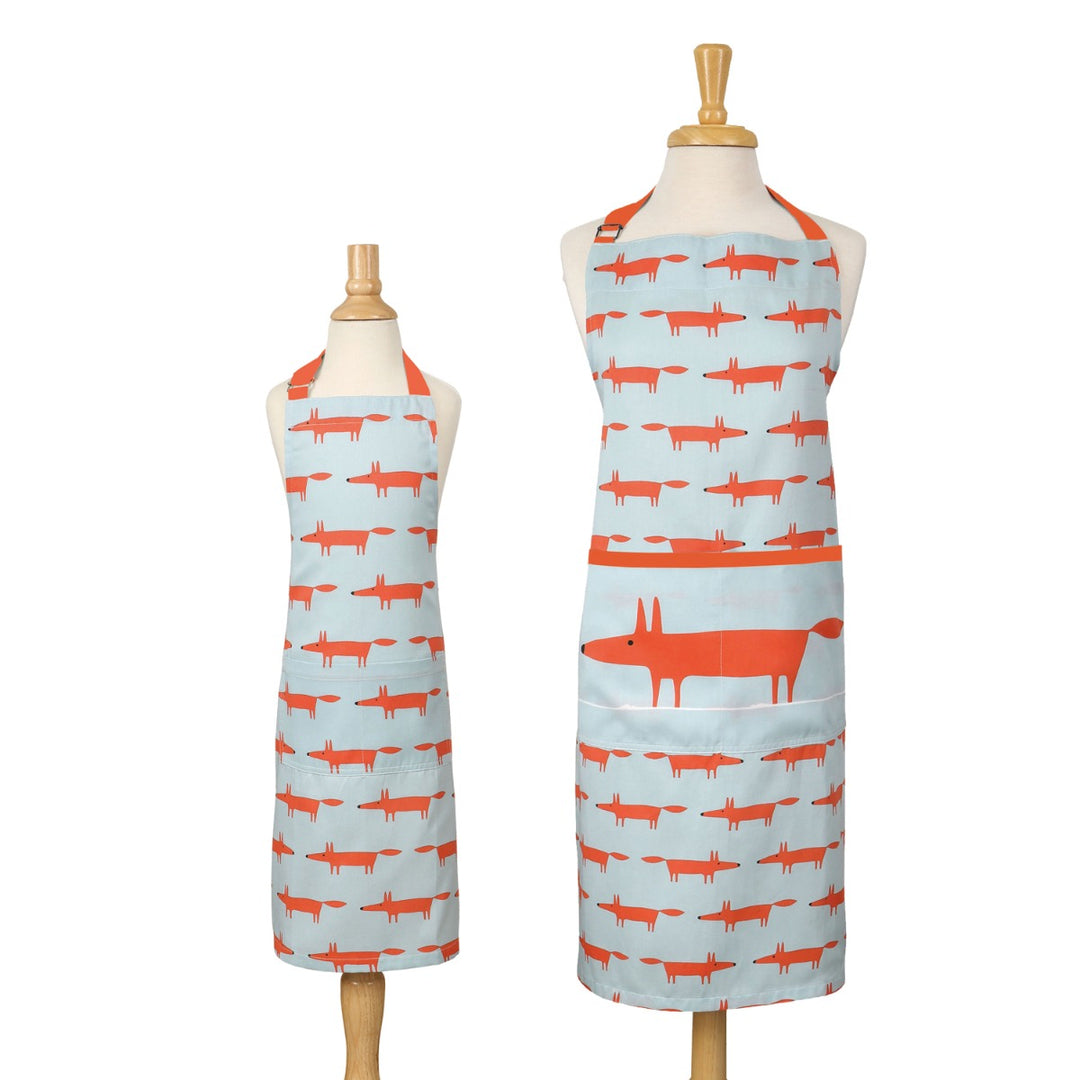 Scion Mr Fox Adult & Children's Apron Set - Blue