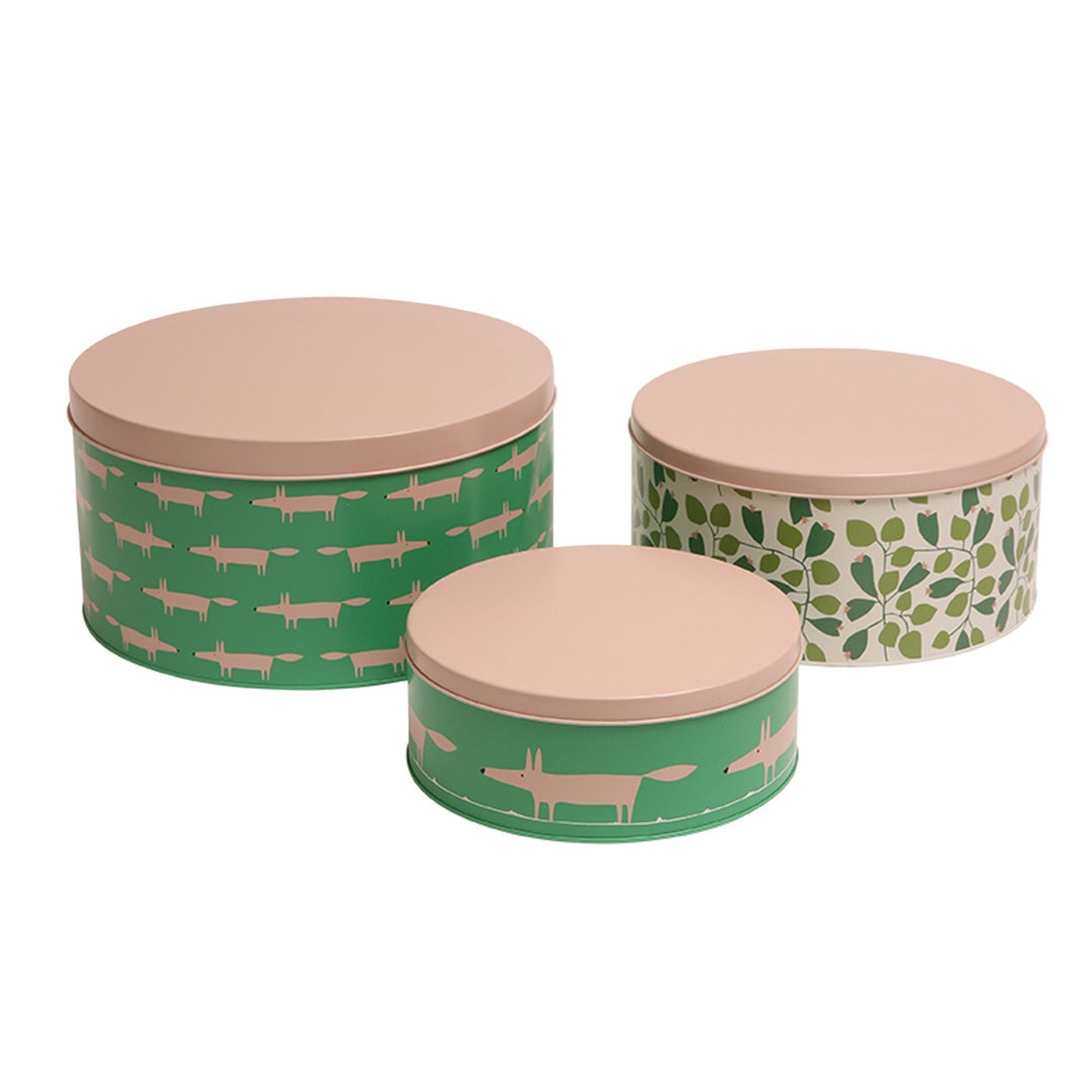 Scion Mr Fox Mint Leaf Round Cake Tins - Set of 3