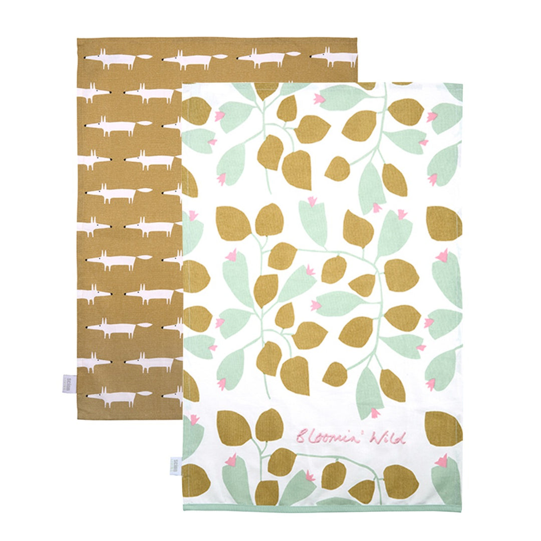 Scion Mr Fox Ochre Tea Towels Set
