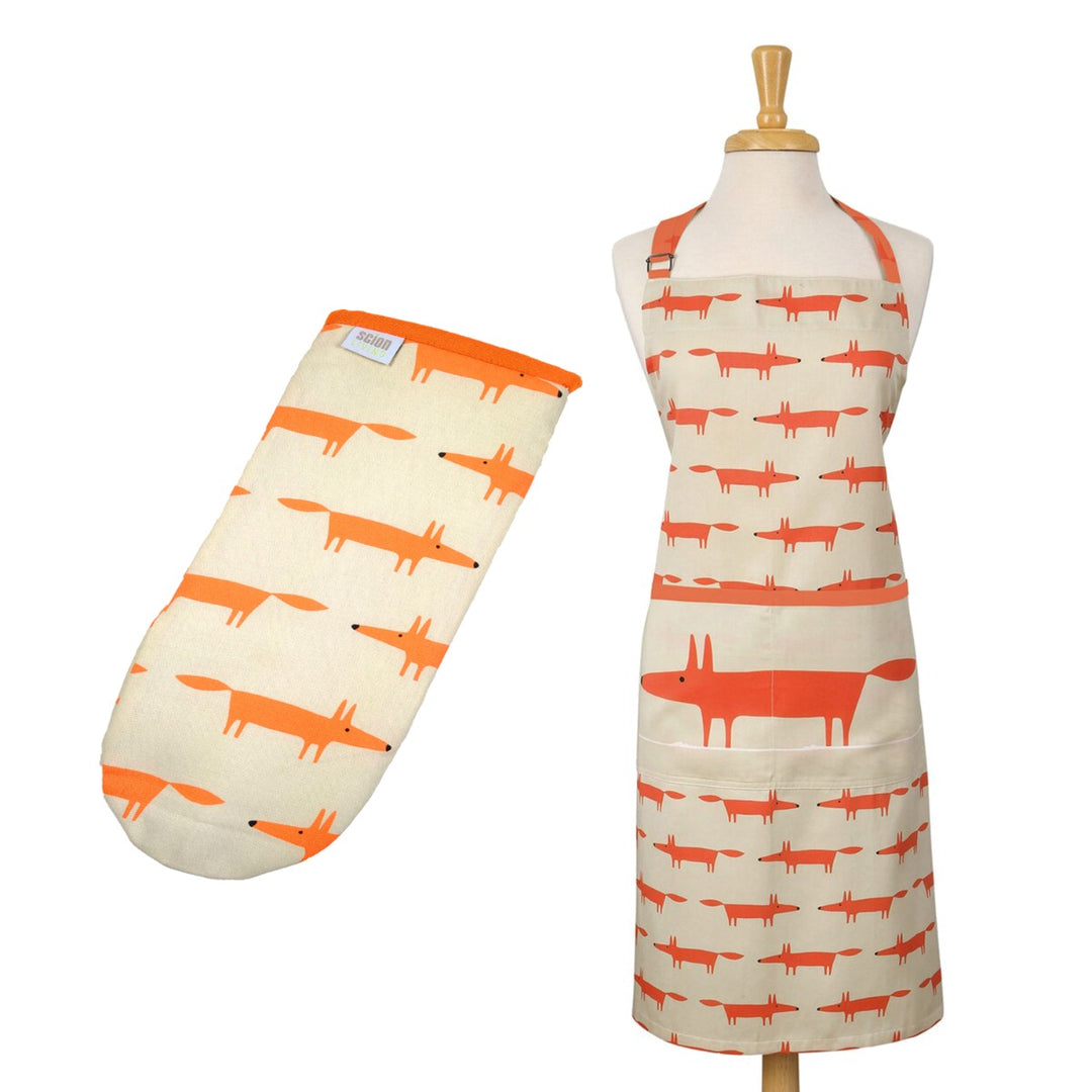 Scion Mr Fox Apron & Oven Gauntlet Set - Stone