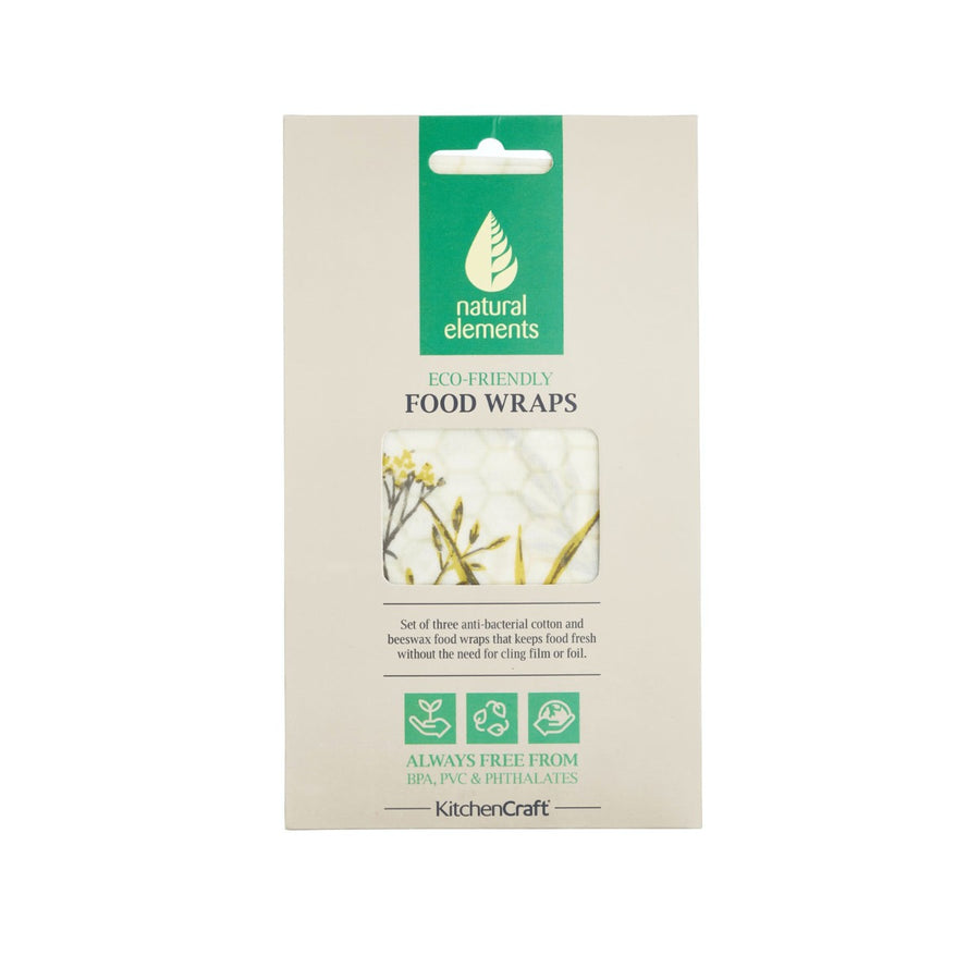 Set of 3 beeswax food wraps, made from cotton and beeswax