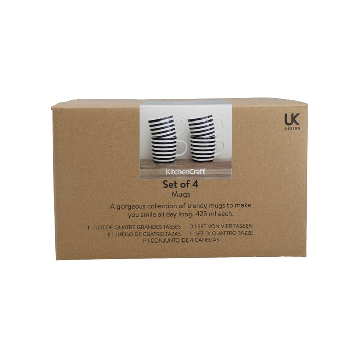 KitchenCraft Nautical Stripe Barrel Mug Set