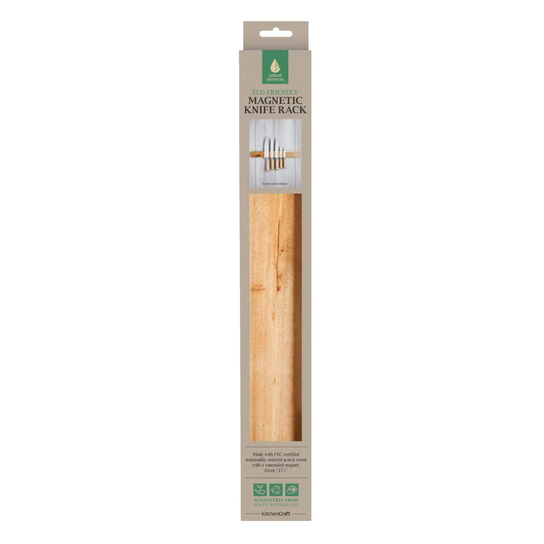 Natural Elements Acacia Wood Magnetic Knife Holder
