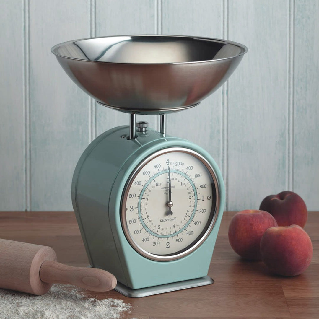 Living Nostalgia Vintage Blue Mechanical Kitchen Scales