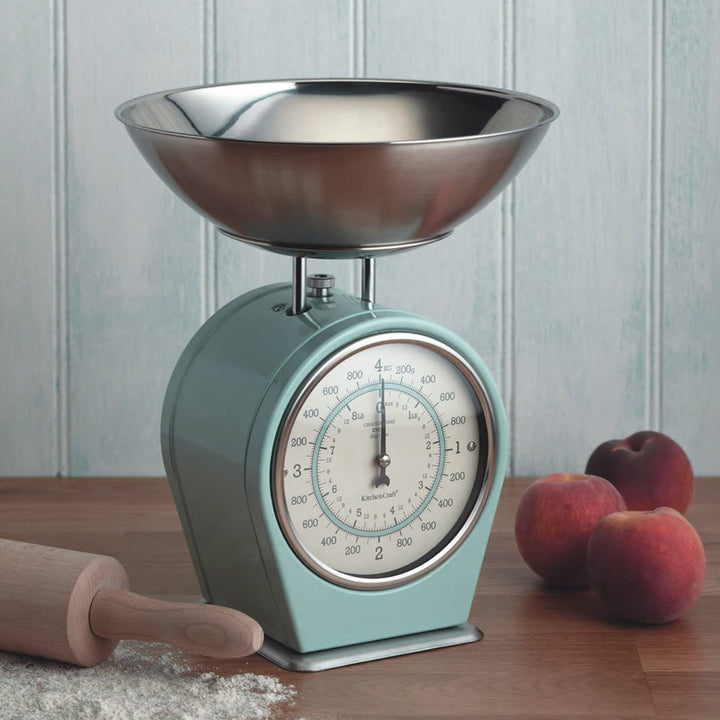 Living Nostalgia Vintage Blue Mechanical Kitchen Scales