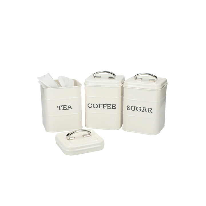 Living Nostalgia Antique Cream Tea, Coffee & Sugar Canister Set
