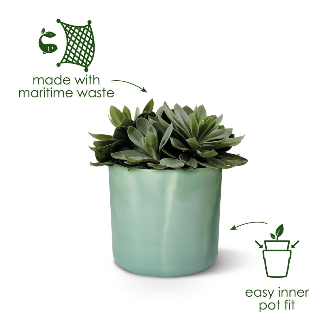 Elho Ocean Collection Recycled Plastic Plant Pot - Green
