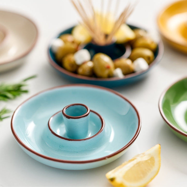 Dexam Sintra Terracotta Olive Dish - Duck Egg Blue
