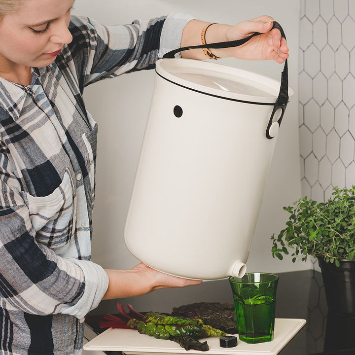 Organko White Kitchen Composter - With Bran