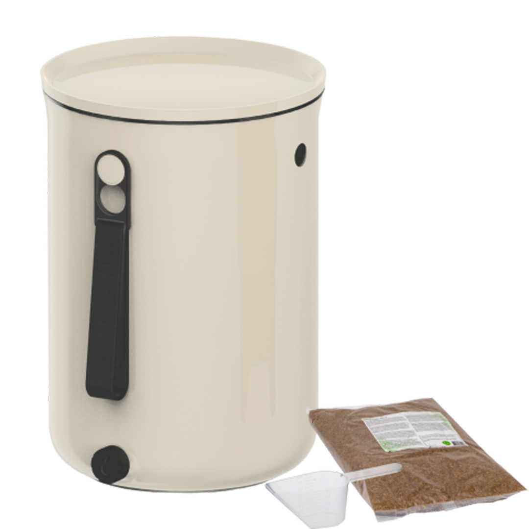 Organko White Kitchen Composter - With Bran