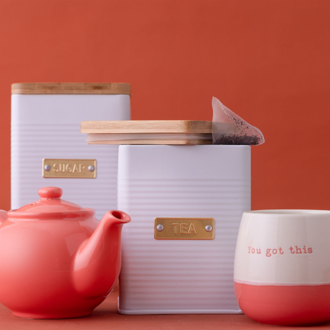 Typhoon Otto White Square Tea Canister
