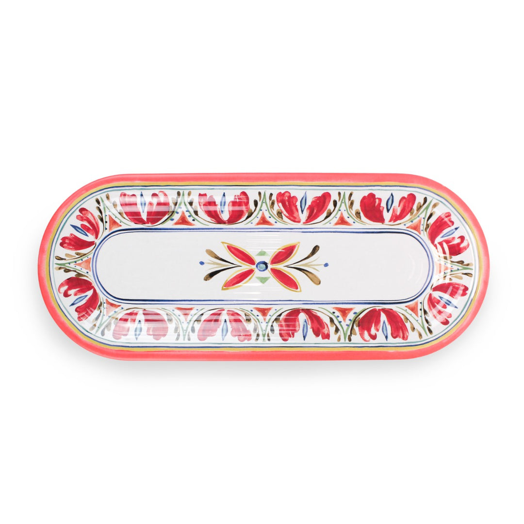 Mediterranean Melamine Platter, Oval Tray & Salad Serving Set